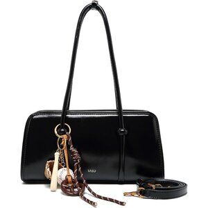 Women’s Black Multi-Pocket Shoulder Bag  Fashion Crossbody Top Handle Bag